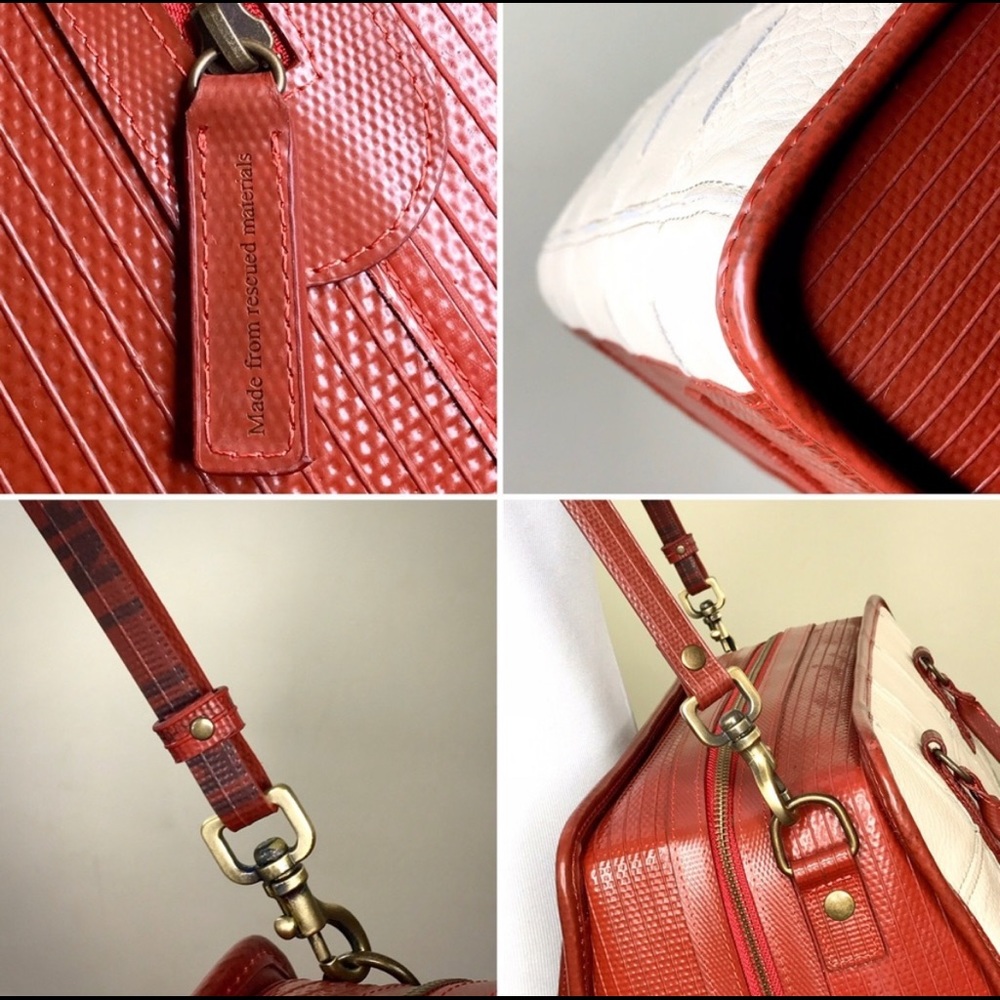 Elvis & Kresse Ivory Burberry Leather Boston Bag - Picture 7 of 12